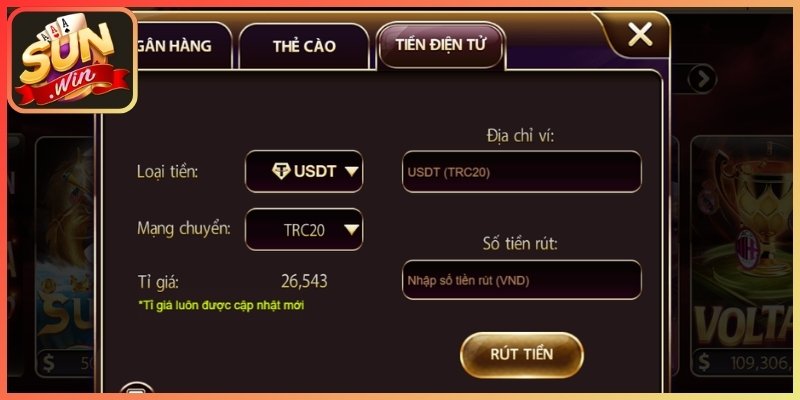 Rút Tiền Sunwin - Hướng Dẫn Đổi An Toàn Với Quy Trình Chuẩn 2 Chọn phương thức thanh toán